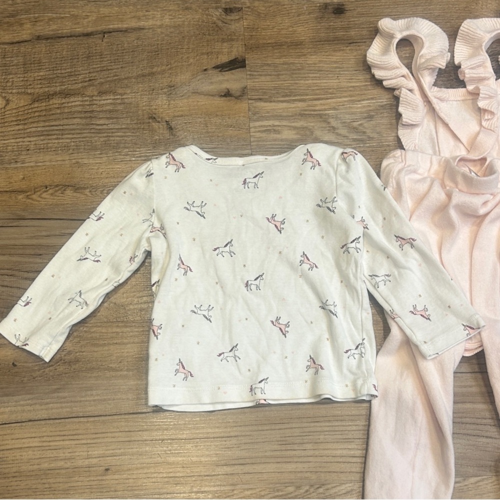 Carter's Light Pink Ruffled Overalls - Picture 5 of 9